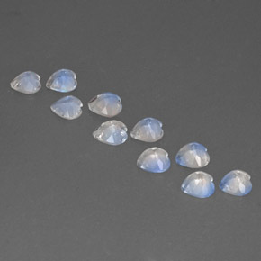캐럿 천연 블루 화이트 레인보우 문스톤 보석, 하트 모양, 4.1×4 mm, VVS-VS
