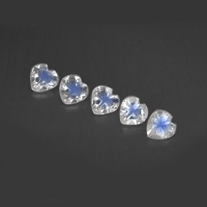 캐럿 천연 블루 화이트 레인보우 문스톤 보석, 하트 모양, 4×3.9 mm, VVS-VS