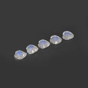 캐럿 천연 블루 화이트 레인보우 문스톤 보석, 하트 모양, 4×3.9 mm, VVS-VS