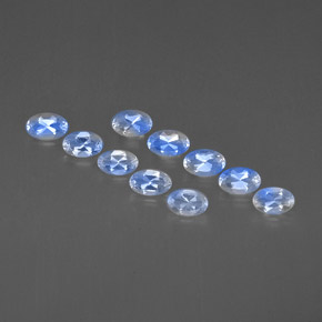 캐럿 천연 블루 화이트 레인보우 문스톤 보석, 타원형 컷, 4.9×3 mm, VVS-VS