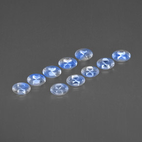 캐럿 천연 블루 화이트 레인보우 문스톤 보석, 타원형 컷, 4.9×3 mm, VVS-VS