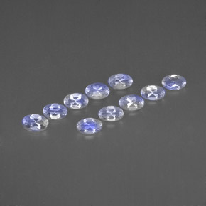 캐럿 천연 블루 화이트 레인보우 문스톤 보석, 타원형 컷, 5×3.1 mm, VVS-VS