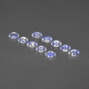 캐럿 천연 블루 화이트 레인보우 문스톤 보석, 타원형 컷, 5×3.1 mm, VVS-VS