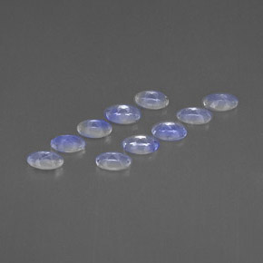 캐럿 천연 블루 화이트 레인보우 문스톤 보석, 타원형 컷, 5×3.1 mm, VVS-VS