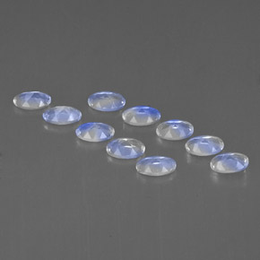 캐럿 천연 블루 화이트 레인보우 문스톤 보석, 타원형 컷, VVS-VS