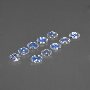캐럿 천연 블루 화이트 레인보우 문스톤 보석, 타원형 컷, 4.8×3 mm, 투명한