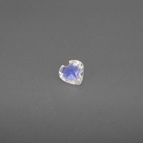 0.13캐럿 천연 블루 화이트 레인보우 문스톤, 하트 모양, 3.6×3.5 mm, 투명한