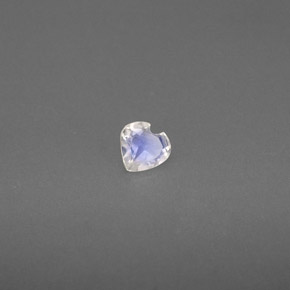 0.13캐럿 천연 블루 화이트 레인보우 문스톤, 하트 모양, 3.6×3.5 mm, 투명한