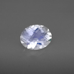1.55캐럿 천연 화이트 블루 레인보우 문스톤, 타원형 컷, 8.9×7 mm, VS