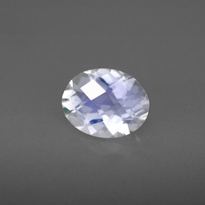 1.55캐럿 천연 화이트 블루 레인보우 문스톤, 타원형 컷, 8.9×7 mm, VS