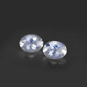 캐럿 천연 블루 화이트 레인보우 문스톤 보석, 타원형 컷, 8.1×6.2 mm, VS