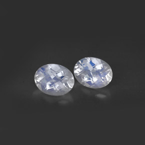 캐럿 천연 블루 화이트 레인보우 문스톤 보석, 타원형 컷, 8.1×6.2 mm, VS