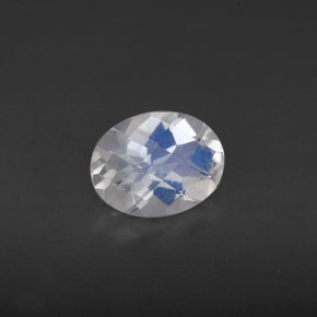 1.04캐럿 천연 블루 화이트 레인보우 문스톤, 타원형 컷, 7.9×6 mm, VS