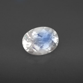 1.42캐럿 천연 블루 화이트 레인보우 문스톤, 타원형 컷, 8.2×6.2 mm, VS