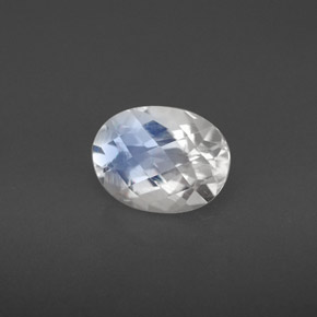 1.42캐럿 천연 블루 화이트 레인보우 문스톤, 타원형 컷, 8.2×6.2 mm, VS