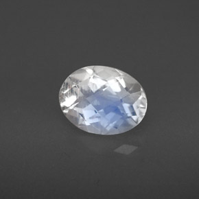 1.31캐럿 천연 블루 화이트 레인보우 문스톤, 타원형 컷, 8.2×6.2 mm, VS