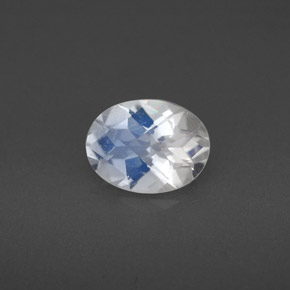 1.05캐럿 천연 블루 화이트 레인보우 문스톤, 타원형 컷, 8×6.1 mm, VS