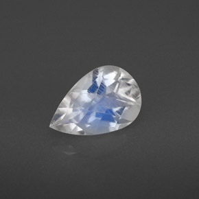 1.17캐럿 천연 블루 화이트 레인보우 문스톤, 배 모양, 9×6 mm, VS