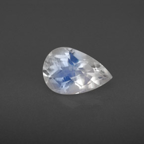 1.17캐럿 천연 블루 화이트 레인보우 문스톤, 배 모양, 9×6 mm, VS