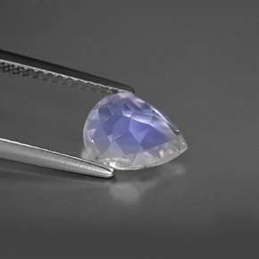 1.26캐럿 천연 블루 화이트 레인보우 문스톤, 배 모양, 8.8×6.8 mm, VS