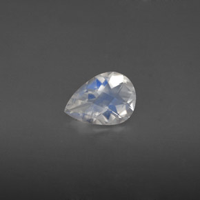 0.79캐럿 천연 블루 화이트 레인보우 문스톤, 배 모양, 8.2×5.9 mm, VS