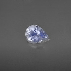 0.86캐럿 천연 블루 화이트 레인보우 문스톤, 배 모양, 8×6 mm, VS