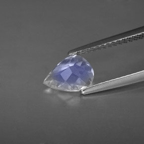 0.86캐럿 천연 블루 화이트 레인보우 문스톤, 배 모양, 8×6 mm, VS