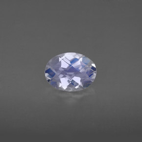 1.05캐럿 천연 블루 화이트 레인보우 문스톤, 타원형 컷, 8×6.1 mm, VS