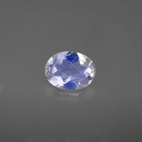 0.94캐럿 천연 블루 화이트 레인보우 문스톤, 타원형 컷, 8×6.1 mm, VS