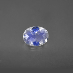 0.94캐럿 천연 블루 화이트 레인보우 문스톤, 타원형 컷, 8×6.1 mm, VS