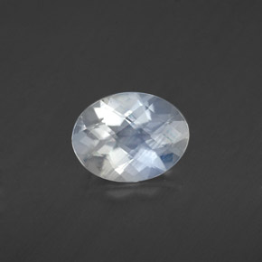 1.06캐럿 천연 블루 화이트 레인보우 문스톤, 타원형 컷, 8.1×6.2 mm, 투명한