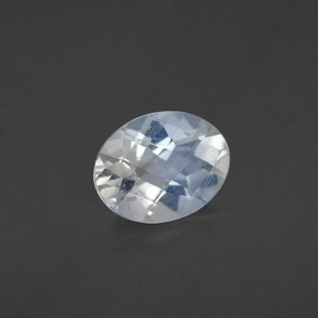 1.06캐럿 천연 블루 화이트 레인보우 문스톤, 타원형 컷, 8.1×6.2 mm, 투명한