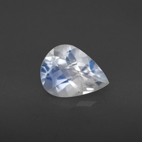 1.28캐럿 천연 블루 화이트 레인보우 문스톤, 배 모양, 8.8×6.7 mm, VS