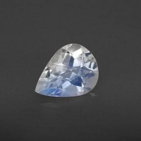 1.28캐럿 천연 블루 화이트 레인보우 문스톤, 배 모양, 8.8×6.7 mm, VS