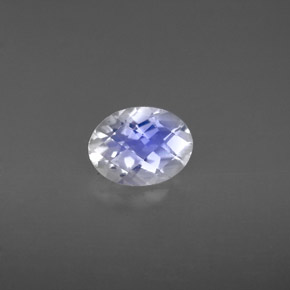 1.10캐럿 천연 블루 화이트 레인보우 문스톤, 타원형 컷, 7.8×5.8 mm, VS