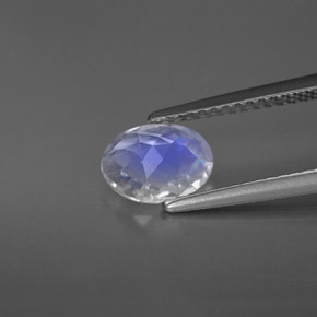 1.10캐럿 천연 블루 화이트 레인보우 문스톤, 타원형 컷, 7.8×5.8 mm, VS