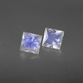 캐럿 천연 블루 화이트 레인보우 문스톤 보석, 정사각형, VS-SI