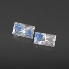 캐럿 천연 블루 화이트 레인보우 문스톤 보석, 바게트, 5.2×2.8 mm, VS