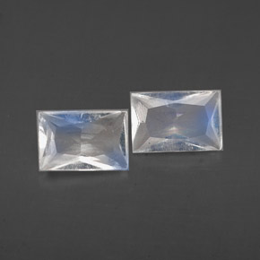 캐럿 천연 블루 화이트 레인보우 문스톤 보석, 바게트, VS