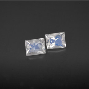 캐럿 천연 블루 화이트 레인보우 문스톤 보석, 바게트, 5×4.1 mm, VS