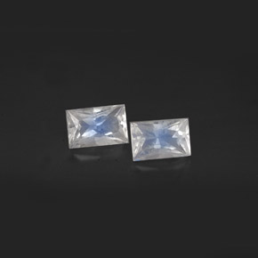 캐럿 천연 블루 화이트 레인보우 문스톤 보석, 바게트, 6.2×4.1 mm, VS