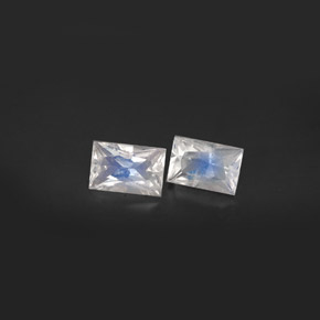 캐럿 천연 블루 화이트 레인보우 문스톤 보석, 바게트, 6.2×4.1 mm, VS