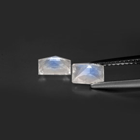 캐럿 천연 블루 화이트 레인보우 문스톤 보석, 바게트, 6.2×4.1 mm, VS