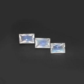 1.39캐럿 천연 푸르스름한 화이트 레인보우 문스톤 보석, 바게트, 6.2×4 mm, VS