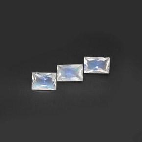 1.39캐럿 천연 푸르스름한 화이트 레인보우 문스톤 보석, 바게트, 6.2×4 mm, VS