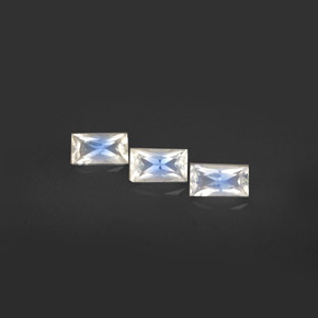 캐럿 천연 블루 화이트 레인보우 문스톤 보석, 바게트, VS