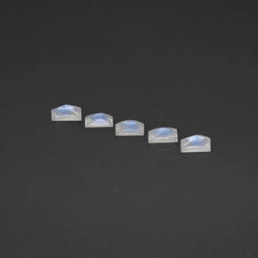 캐럿 천연 블루 화이트 레인보우 문스톤 보석, 바게트, 5.2×3 mm, VS