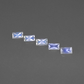 캐럿 천연 블루 화이트 레인보우 문스톤 보석, 바게트, VS