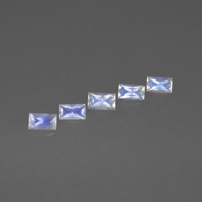 캐럿 천연 블루 화이트 레인보우 문스톤 보석, 바게트, VS