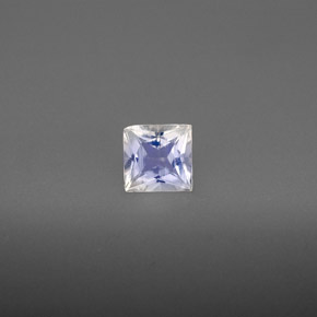 0.57캐럿 천연 블루 화이트 레인보우 문스톤, 스퀘어, 5×4.9 mm, VS